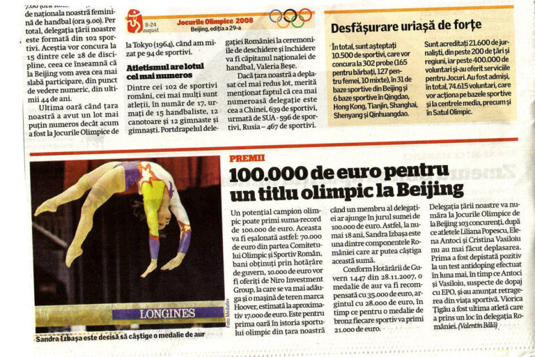 10.000 EUR pt un titlu olimpic